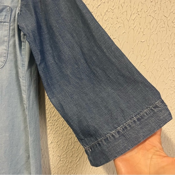 Cloth & Stone Anthropologie two toned Chambray Shirt Dress NO TIE size small - Picture 10 of 15